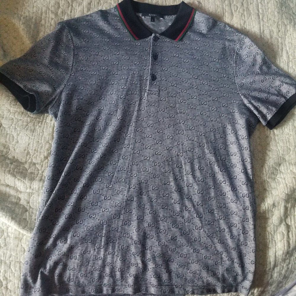 Men's Gucci Monogram Polo shirt size Large L